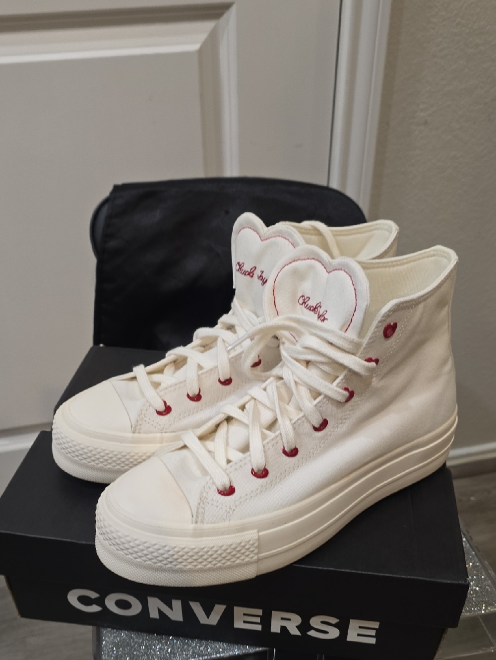 Converse Chuck Taylor All Star Hearts Hi Lift VDay Shoes - Picture 8 of 11